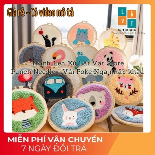 Bộ tranh Thêu Len Xù Trang Trí Decor rất đẹp - Punch Needle - Có Video hướng dẫn cơ bản