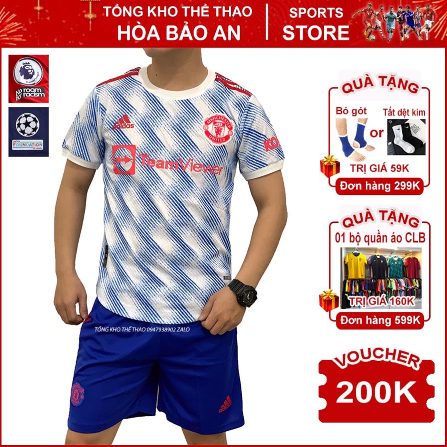 TẾT🌺 Áo MU sân khách 2022, Bộ quần áo đá banh CLB Manchester United Sân khách mùa giải 2021/22 mẫu mới nhất