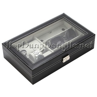 Hộp Đựng Đồng Hồ và Kính Mát Vỏ Da PU Cao Cấp | SAIKE - Mã 920