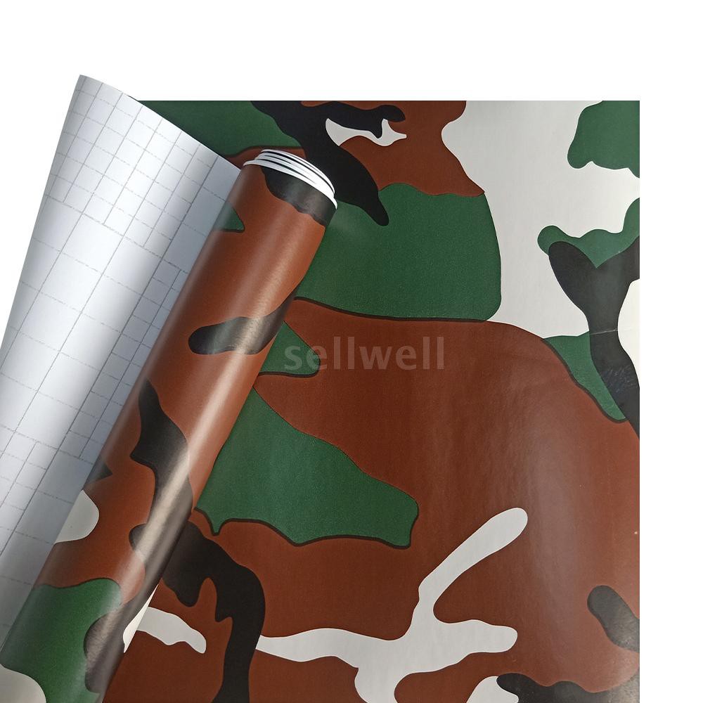 S&amp;W Woodland Camouflage Vinyl Wrap Car Camouflage Color Film Color Change Sticker Decal Film Air Release for Car DIY Dec