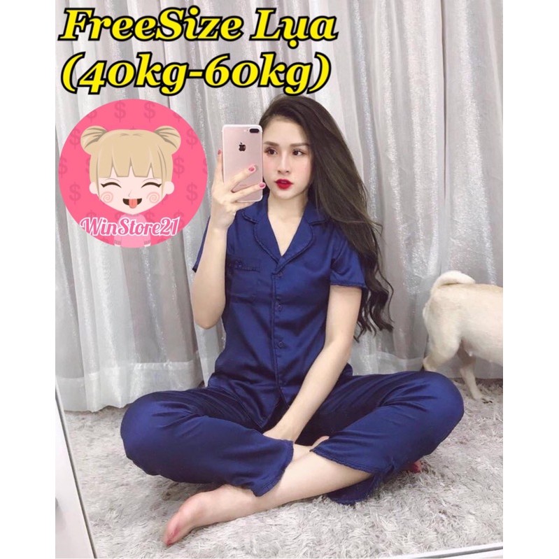 ( Freesize Lụa ) Đồ Bộ Pijama Lụa viền bèo - Tay Ngắn Quần Dài | BigBuy360 - bigbuy360.vn