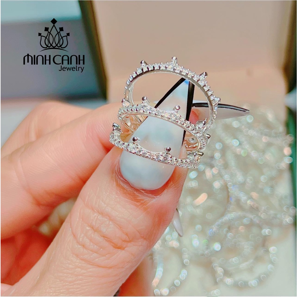 Nhẫn Bạc Nữ Vương Miện Đá Viền Minh Canh Jewelry