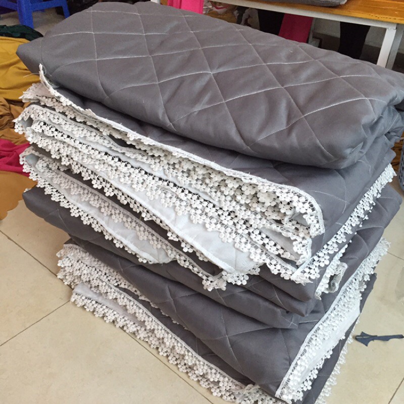 Tấm phủ trần bông cotton phối ren 1,2X2,2m spa, mi, phun xăm thẩm mỹ | BigBuy360 - bigbuy360.vn