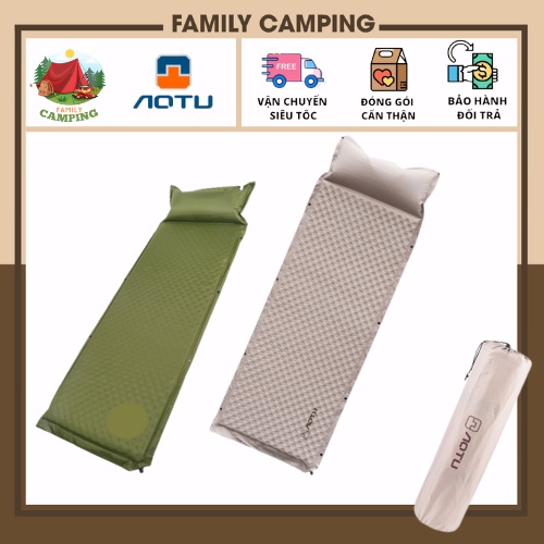 Đệm đơn bơm hơi tự động chống ẩm cắm trại dã ngoại văn phòng chính hãng AoTu