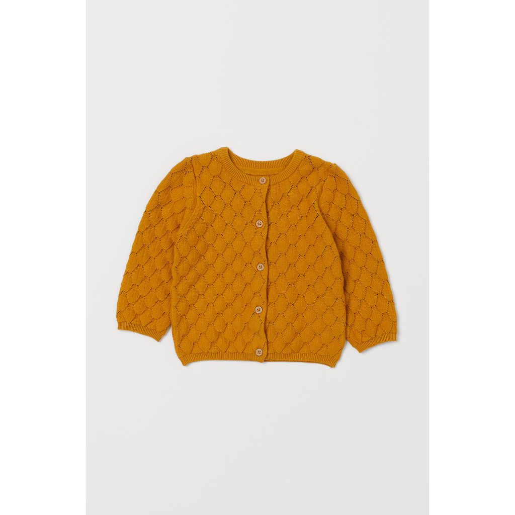 Áo len cardigan vàng mù tạt HM H&amp;M_hàng chính hãng authentic