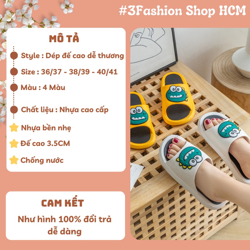 Dép khủng long dino, dép khủng long nữ cute chất liệu PVC đúc nguyên khối - 3247