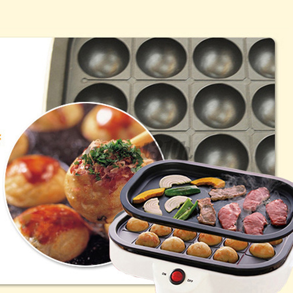 Chảo Nướng Bánh Takoyaki 1n1 20 Lỗ 220v