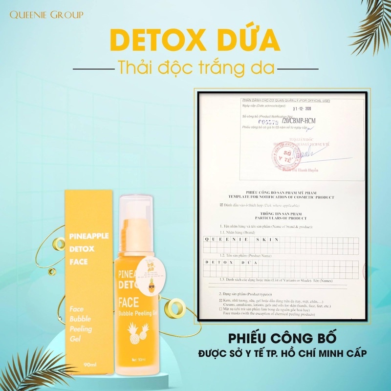 DETOX DỨA -THẢI ĐỘC DA MẶT QUEENIE SKIN