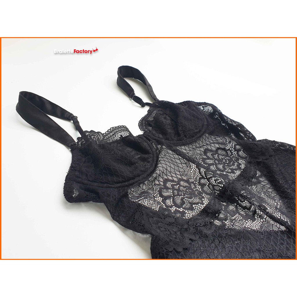 Bodysuit ren đen BraletteFactory cosplay sexy quyến rũ, áo ren liền thân ôm body [ mẫu N06] | BigBuy360 - bigbuy360.vn