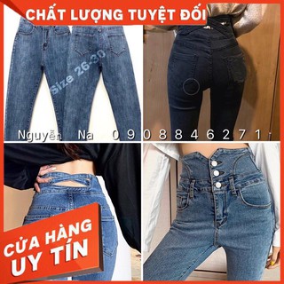 QUẦN JEANS LƯNG CAO ĐAN CHÉO CHỮ X LƯNG- ảnh thật treo chụp nhé