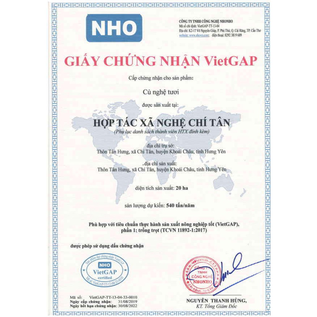 Tinh bột nghệ Hoàng Minh Châu Hưng Yên 500g