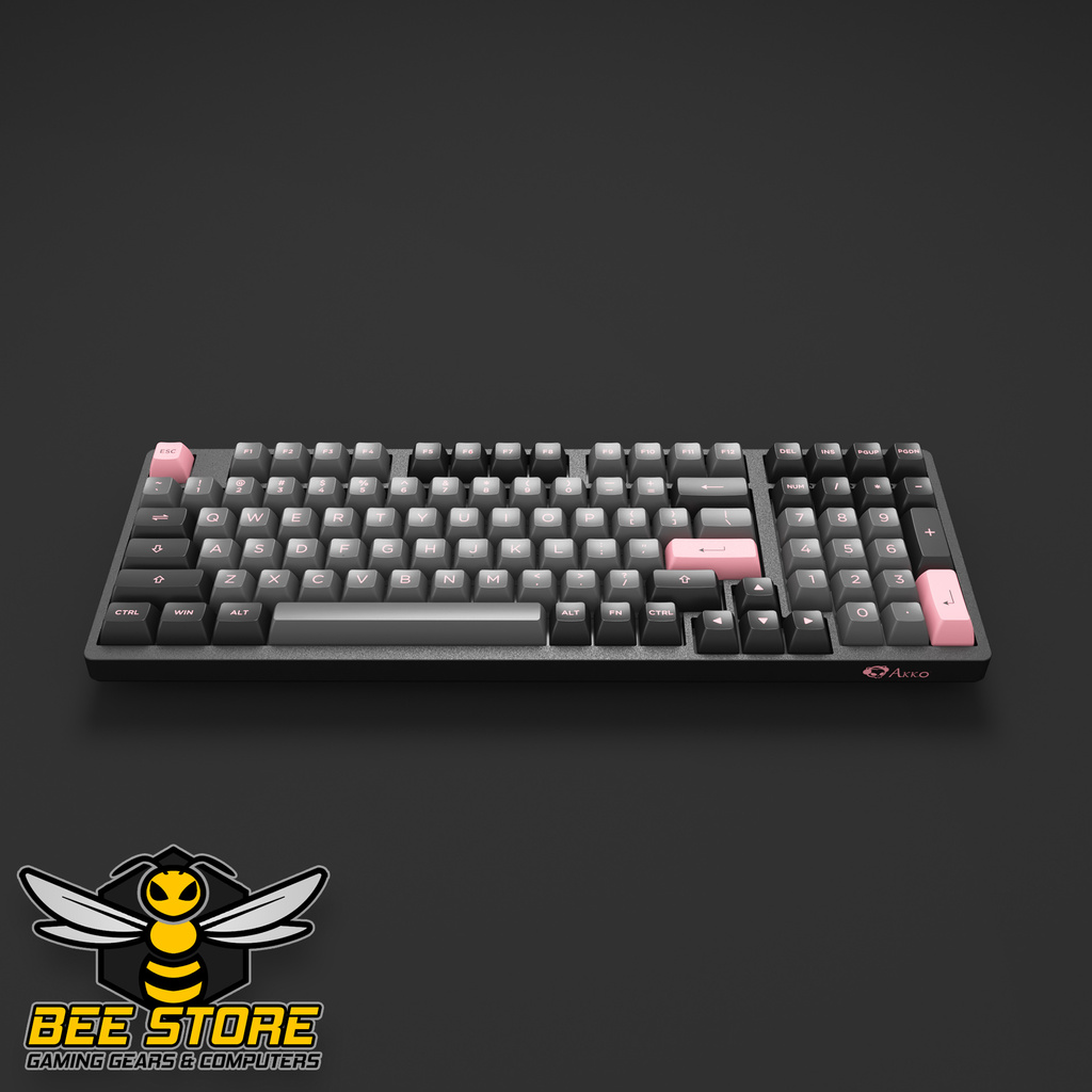Bàn phím cơ AKKO 3098 Black Pink - Công nghệ Hotswap - Foam tiêu âm - Hàng chính hãng bảo hành 12 tháng