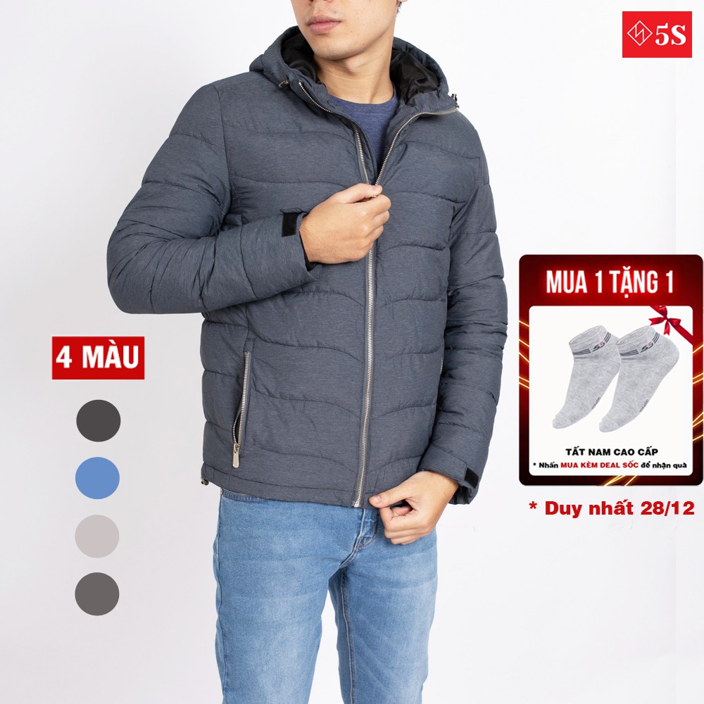 Áo Phao Nam 5S (2 màu), Vải Melang Xước Siêu Mềm, Có Mũ Tháo Rời, Giữ Ấm Siêu Tốt (AKC20024-01)