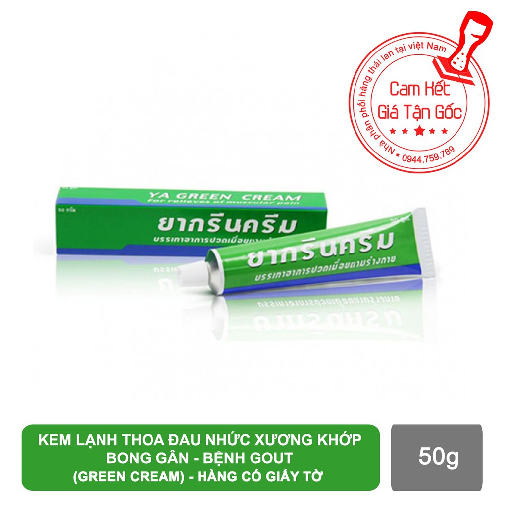 Kem lạnh thoa đau nhức xương khớp - bong gân - bệnh Gout - Green Cream
