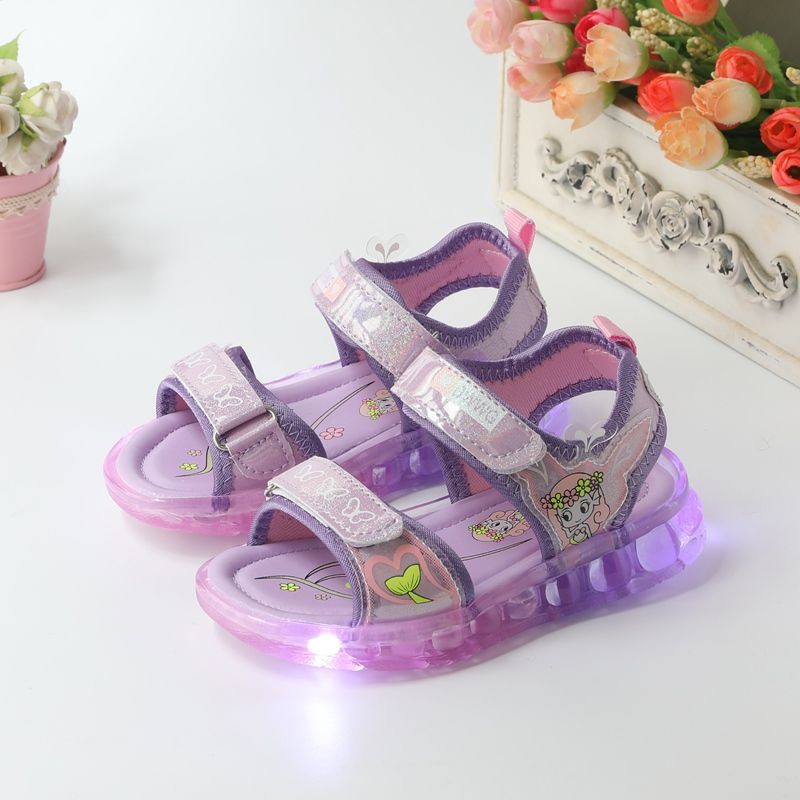 Giày Sandal Đế Mềm Có Đèn Thời Trang 2020 Cho Bé Gái 1-3 - 6 Tuổi