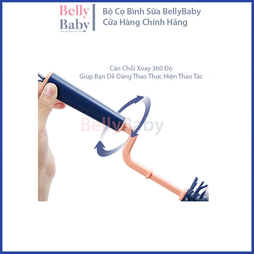 Bộ Cọ Rửa Bình Sữa Silicone Cao Cấp 3in1 Làm Sạch Mọi Ngóc Ngách Của Bình - BellyBaby