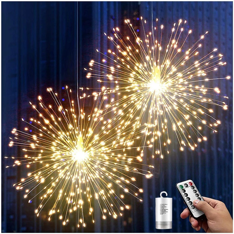 Đèn LED 8 chế độ chạy bằng pin treo trang trí sân vườn