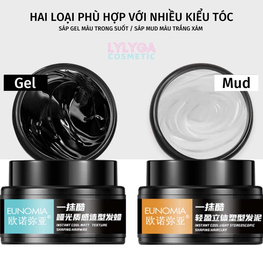 Sáp vuốt tóc nam giữ nếp EUNOMIA 100g keo vuốt tóc nam gel tạo kiểu undercut side part hương thơm dễ chịu SA01