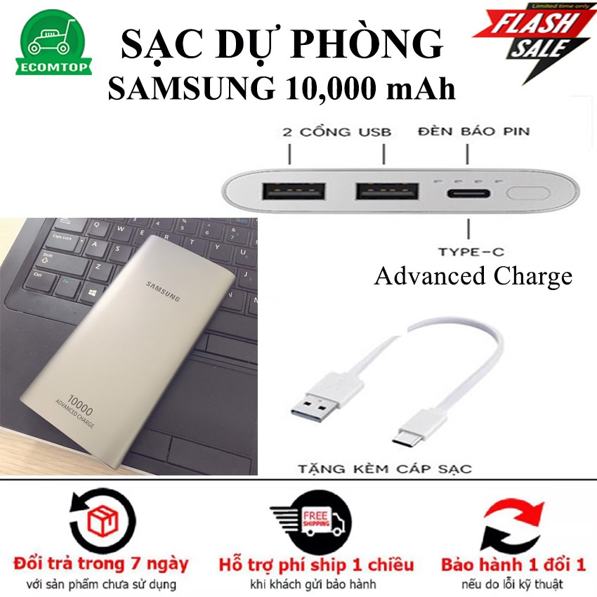 Bản nâng cấp sạc dự phòng Samsung Advanced Charger 10,000mAh Type-C công suất sạc 15w bảo hành 1 năm tại shop Ecomtop