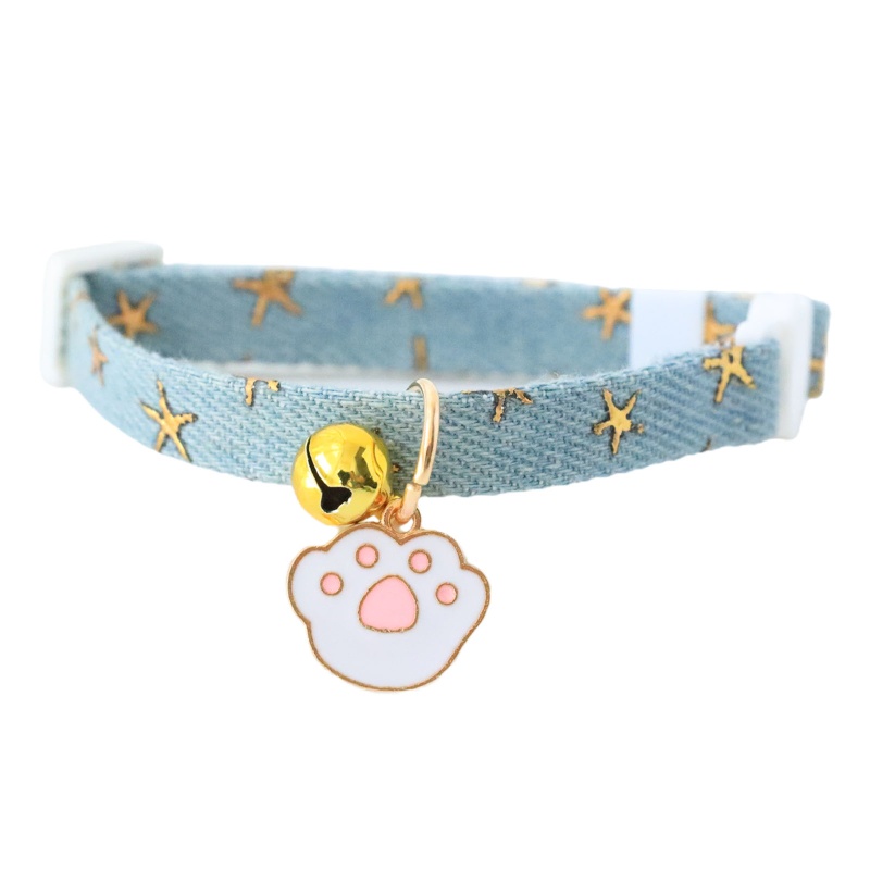 Vòng Cổ Bằng Polyester Mềm Mại Màu Trơn Gắn Chuông An Toàn Cho Mèo Cưng