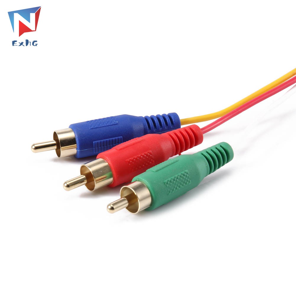 Dây cáp chất lượng cao nối đầu VGA với 3 đầu RCA dài 1.5m cao cấp dành cho TV/máy tính cá nhân/laptop/máy vi tính