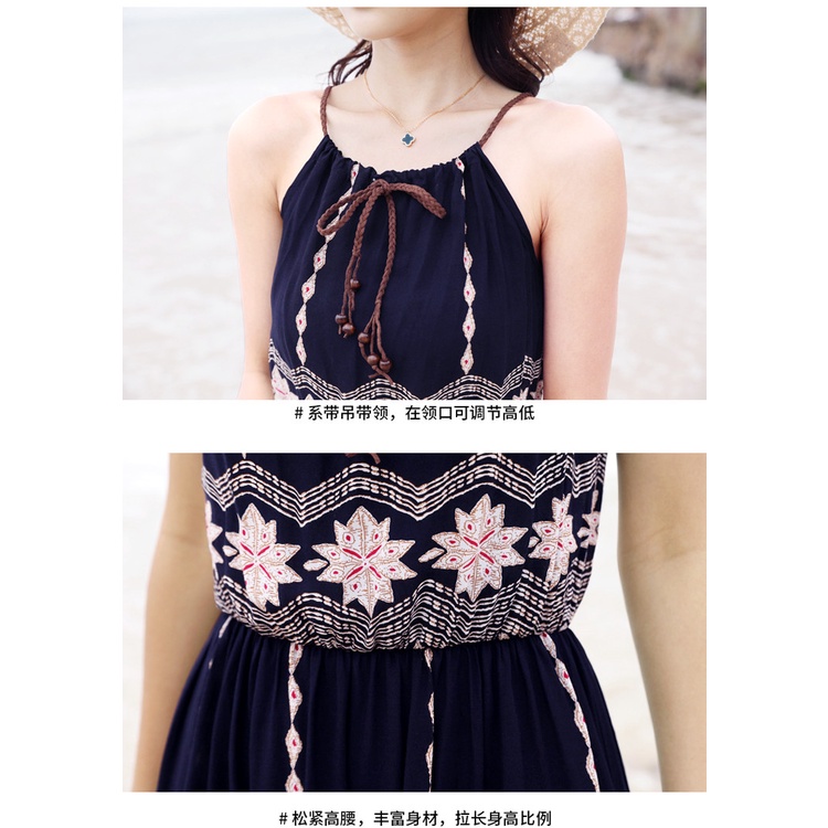 Đầm Cotton Không Tay Phong Cách Boho Thời Trang Xuân Hè Cho Mẹ Và Bé Size S-XL&amp;110-160cm