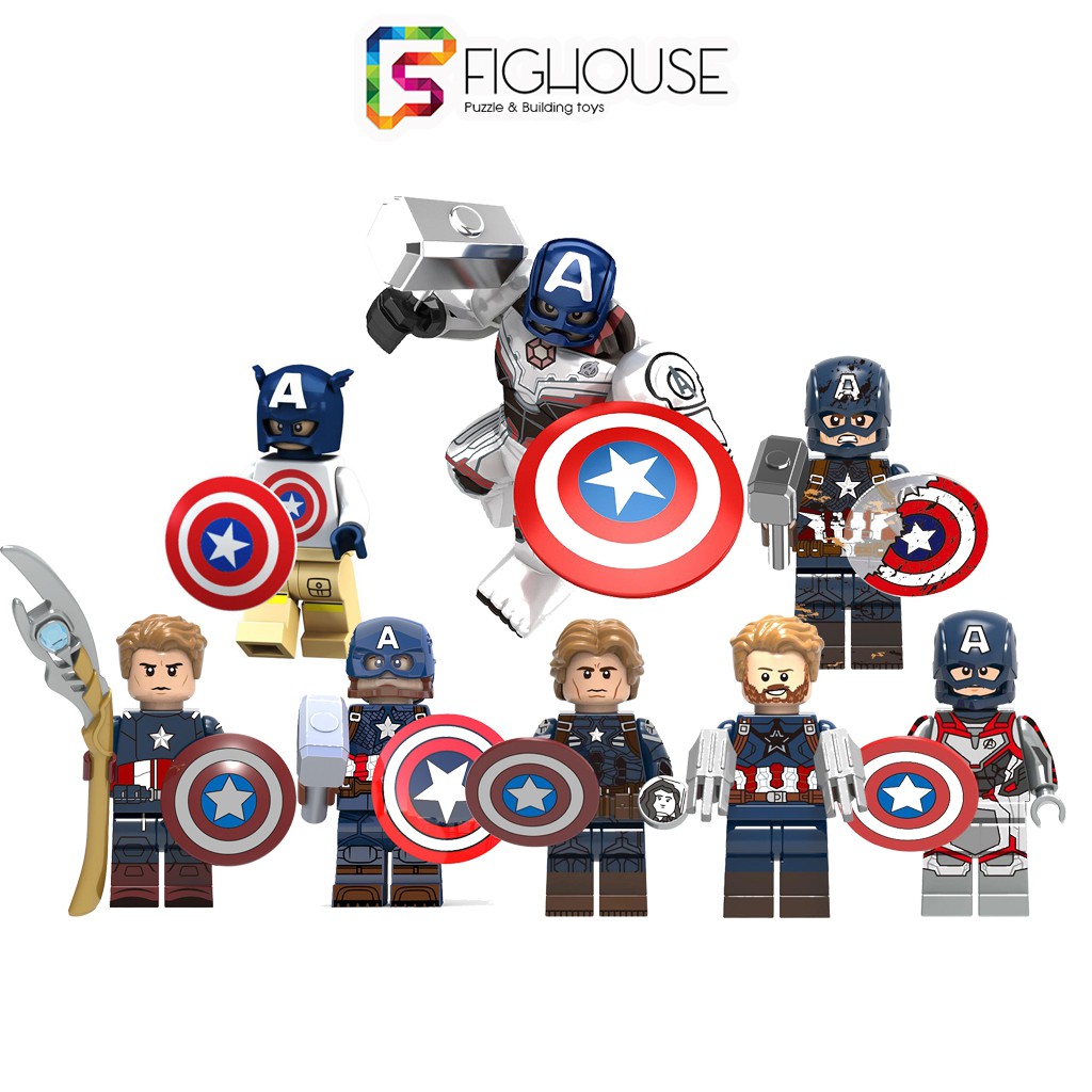 Xếp Hình Minifigures Siêu Anh Hùng Captain America Steve Rogers - Đồ Chơi Lắp Ráp non-lego FH3001