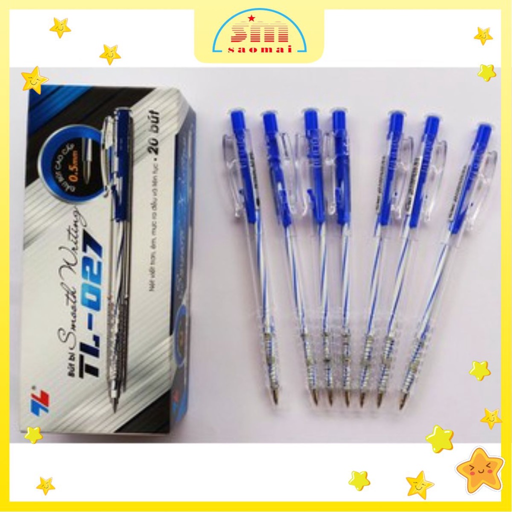 Bút bi Thiên Long TL_027 màu xanh – Văn phòng phẩm Sao Mai