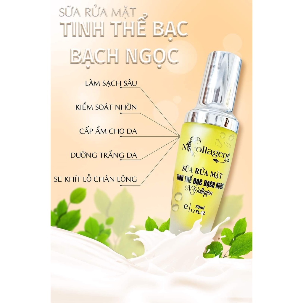 Sữa rửa mặt giảm mụn - Sữa rửa mặt tinh thể bạc bạch ngọc CHÍNH HÃNG NCOLLAGEN