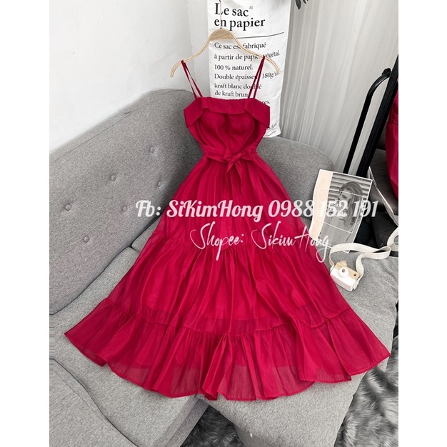 Đầm maxi voan lụa 2 dây thiết kế hót trend _Mã 31 | BigBuy360 - bigbuy360.vn