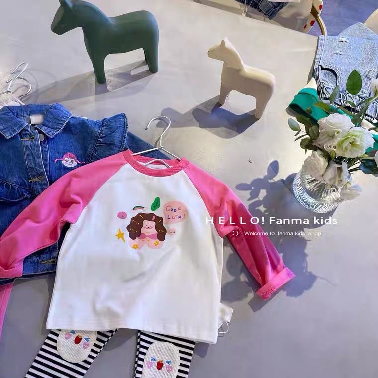 Áo Thun Tay Dài Thời Trang Xuân Thu 2022 Mới Cho Bé Gái
