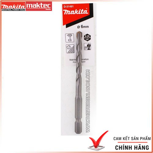 Mũi khoan tường Makita 6mm chân lục giác NZ cho máy bắn vít D-31491