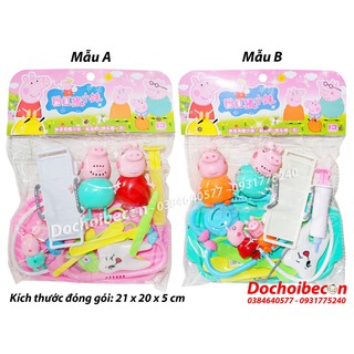 Đồ chơi bác sĩ + Kèm gia đình heo Peppa Pig