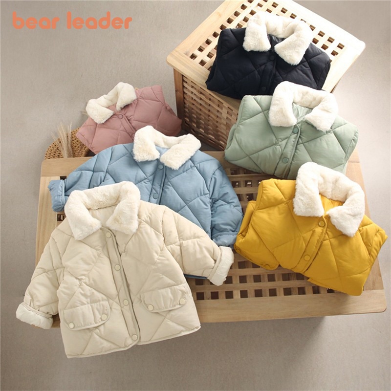 BEAR LEADER Áo Khoác Cotton Dày Dặn Giữ Ấm Thời Trang Thu Đông Hàn Quốc Cho Bé