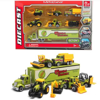 Combo xe đồ chơi cần cẩu máy xúc