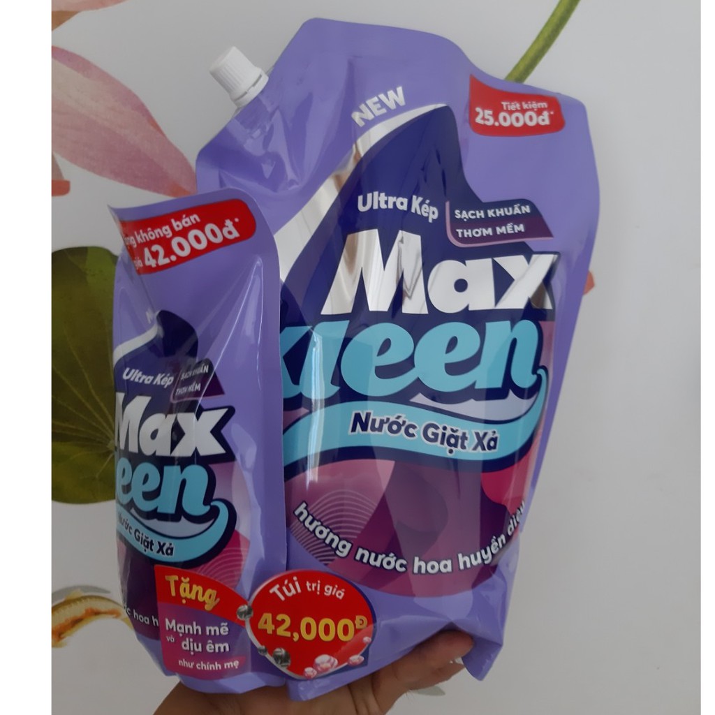 ComBo Nước giặt Xả MaxKleen 2,4kg tặng Túi nước lau sàn 600g
