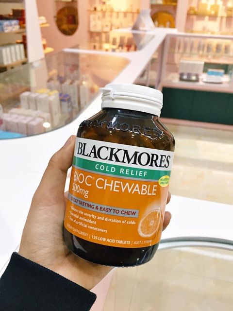 (Date 2022) Kẹo ngậm vitamin C Úc Blackmores Bio C Chewable 500mg Úc 125 viên