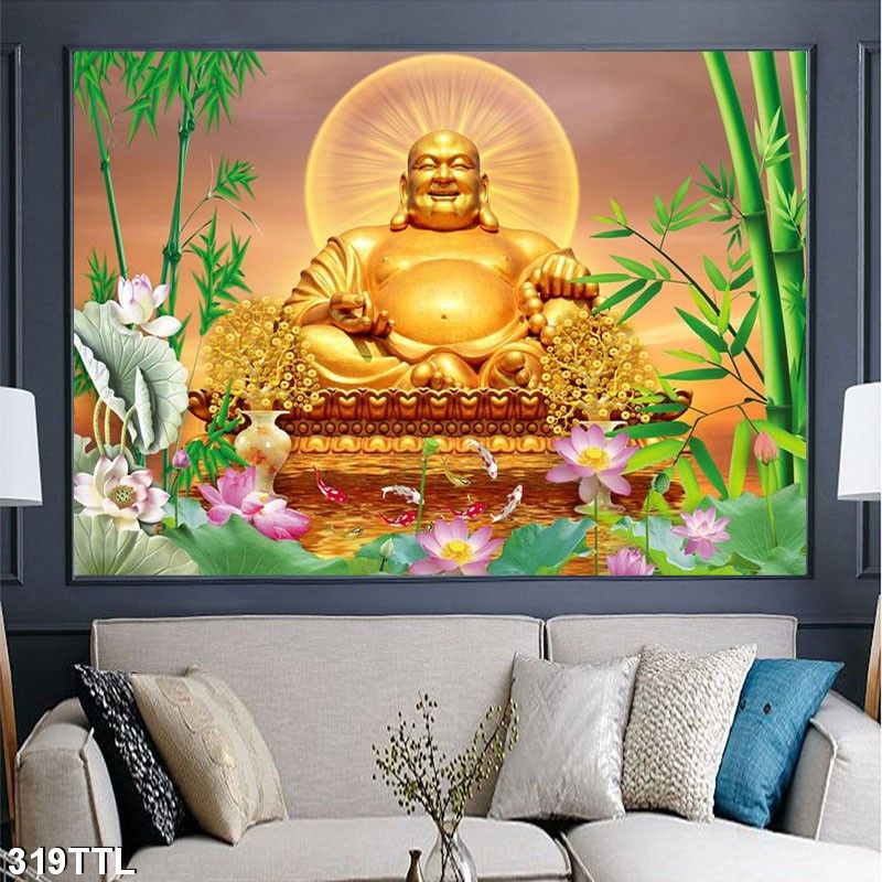 Tranh treo tường - Tranh Laminate tráng gương Phật Giáo 01 - Bộ 1 tấm
