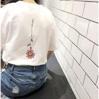 Áo thun tay lửng hoa sau lưng