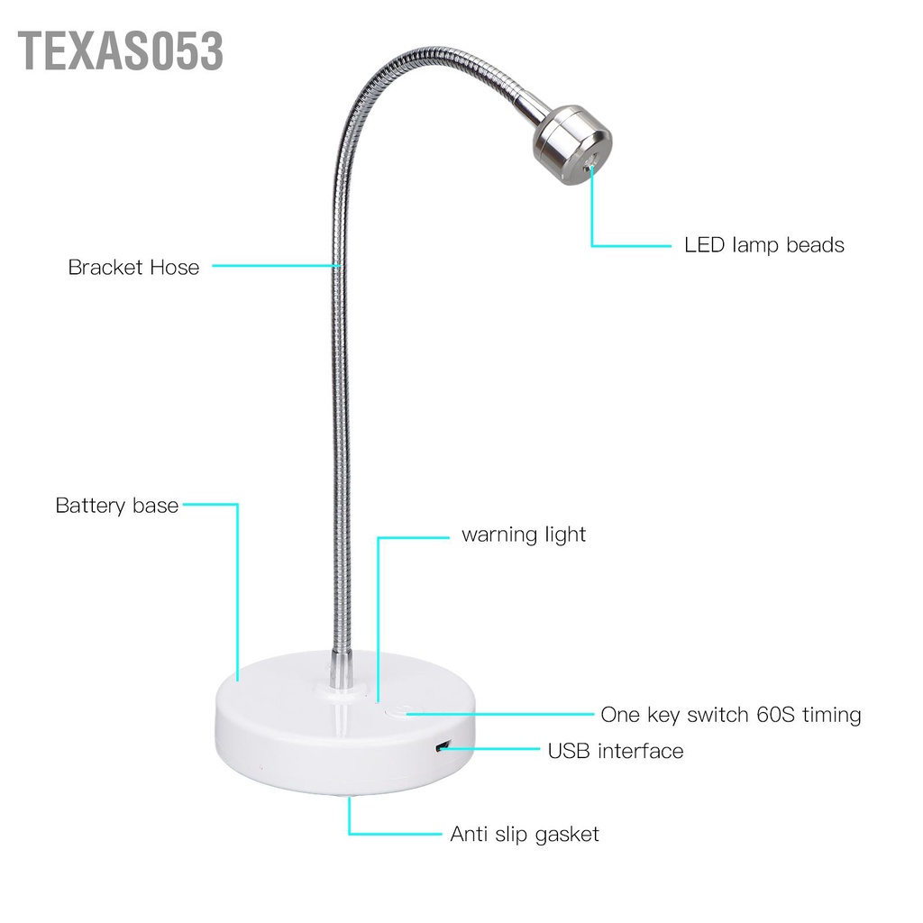 [Hàng HOT] Đèn LED UV khô sơn móng để bàn chuyên nghiệp làm móng khô nhanh đóng rắn móng tay 3W【Texas053】