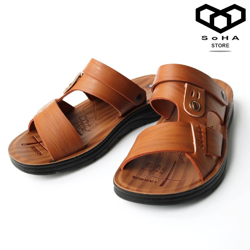 Dép Da Nam Đế Cao Su Đúc Nguyên Khối Cao Cấp SoHA Store SH01