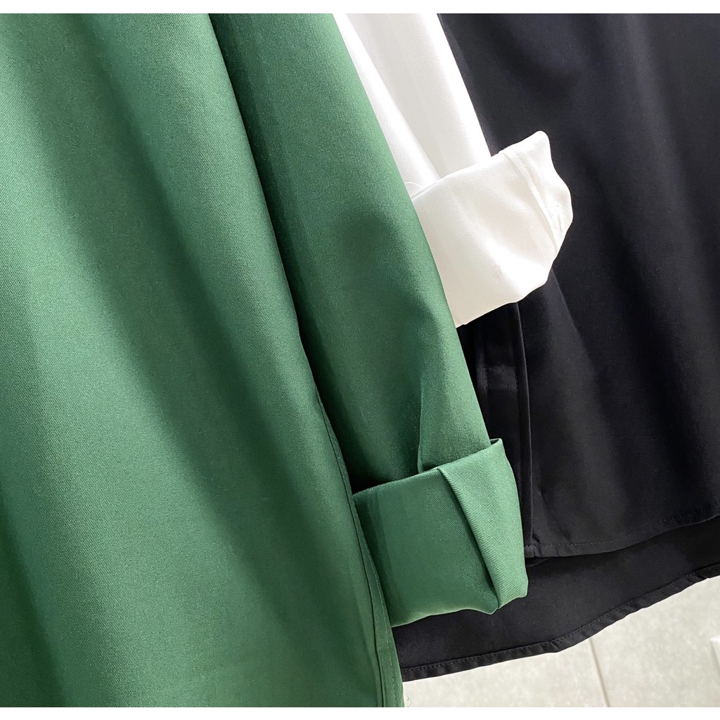 Áo Sơ Mi Tay Dài BASIC Vải COTTON Form Rộng Phong Cách Ulzzang - Tuni store