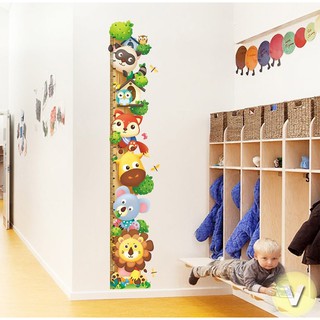 Decal dán tường Thước đo chiều cao hình thú