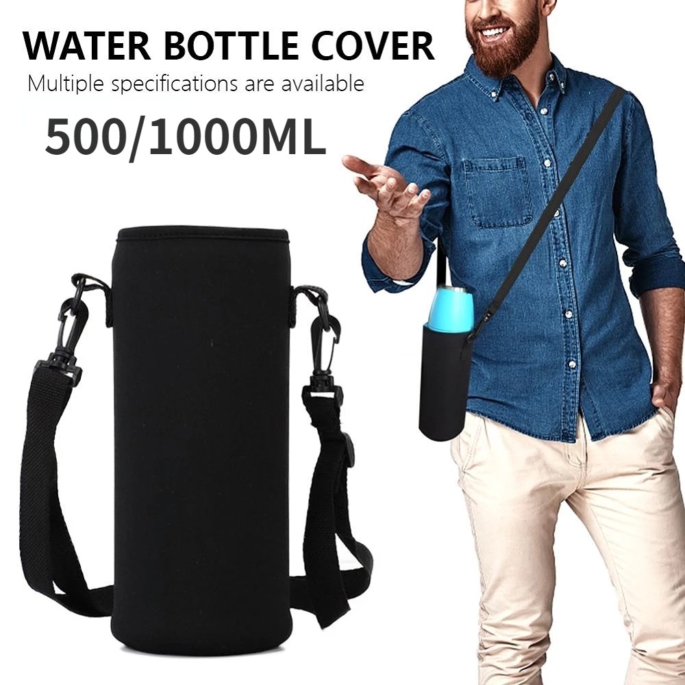 Vỏ Bọc Bình Nước Cách Nhiệt 500/1000ML Có Dây Đeo Tiện Dụng