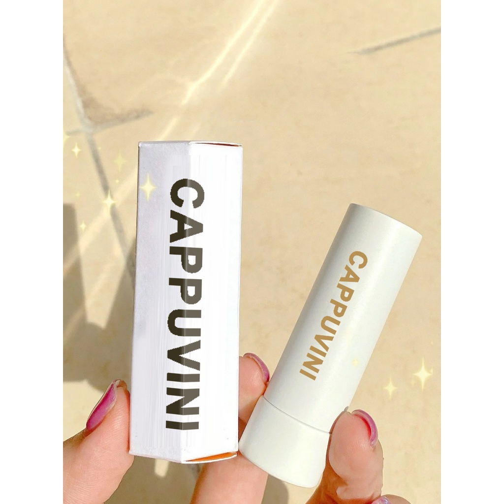 [Hàng mới về] Son dưỡng môi Cappuvini chiết xuất từ sữa đào giảm nếp nhăn môi dưỡng ẩm