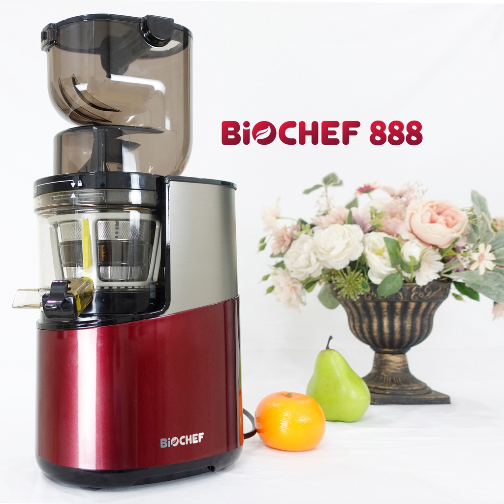 Máy Ép Trái Cây Chậm BioChef 888 - Đen Bạc, Dung Tích 500ml, Kích Thước 16x45x21cm
