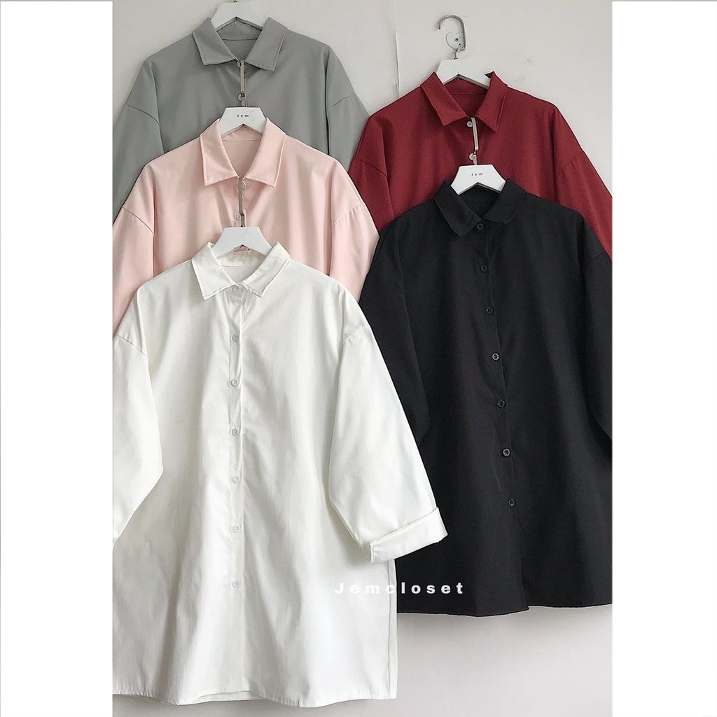 Áo Sơ Mi Nữ Form Rộng Sơ Mi Tay Lỡ Basic Thoáng Mát Dễ Phối Đồ Phong Cách Hàn Quốc CHANI - 10016 Gous Official