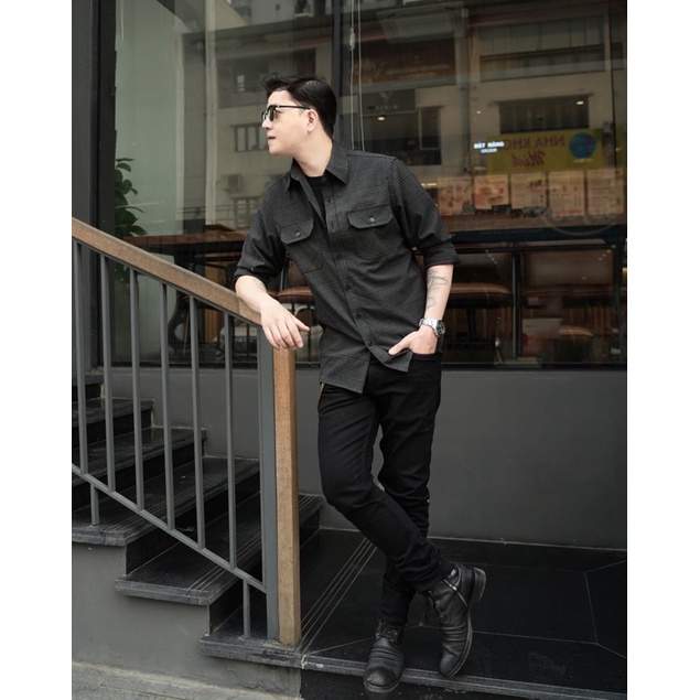 Áo sơ mi kẻ nam 23 Uhera Dark Glen