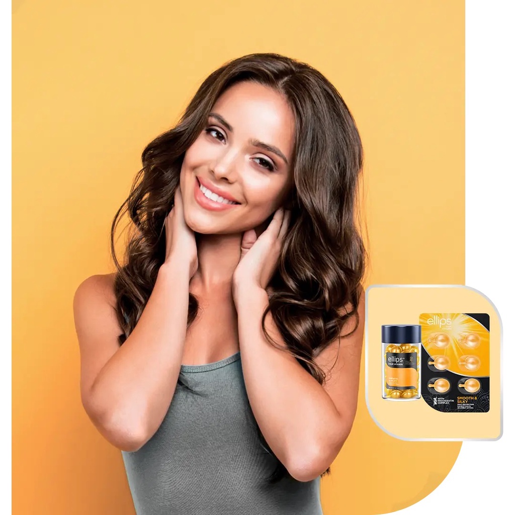 Viên Dưỡng Tóc Serum Ellips Giúp Tóc Mềm Mượt, Bồng Bềnh, Phục Hồi Hư Tổn Vỉ 6 Viên