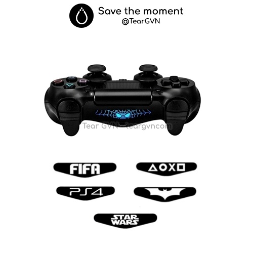 Decal dán đèn Led đen trắng cho tay cầm PS4